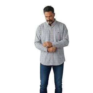 Vineyard Vines Men's Slim Fit Tucker Shirt in Blue and Pink Plaid Size M